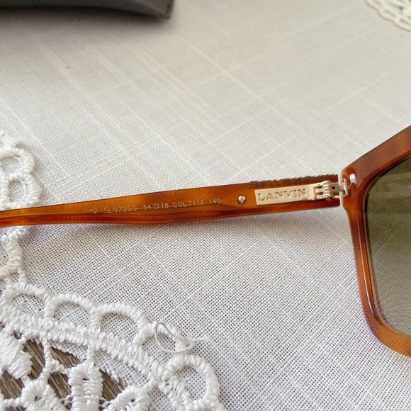 🆕Lanvin Square Crystal Sunglasses Tortoise Brown - Picture 9 of 10
